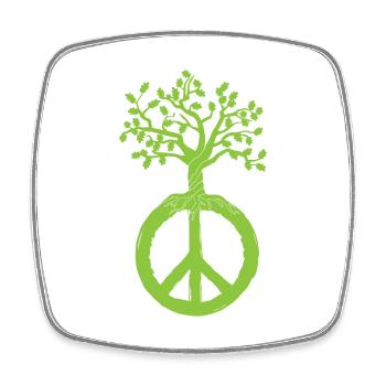 Hippie Peace Sign Inklusion Frieden - Viereckiger Kühlschrankmagnet - Weiß - Vorne