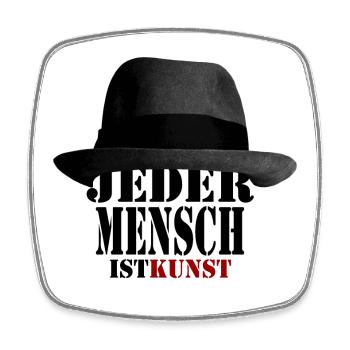 Jeder Mensch ist Kunst | Beuys Hut - Viereckiger Kühlschrankmagnet - Weiß - Vorne