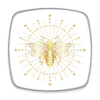 Abeille Soleil Abeille abeille abeille - Magnet carré - blanc - Devant
