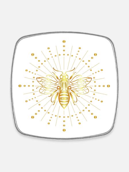 Abeille Soleil Abeille abeille abeille - Magnet carré - blanc