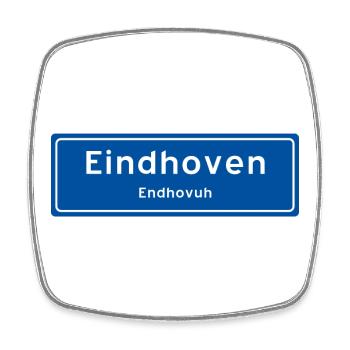 Ortsschild Eindhoven - Viereckiger Kühlschrankmagnet - Weiß - Vorne