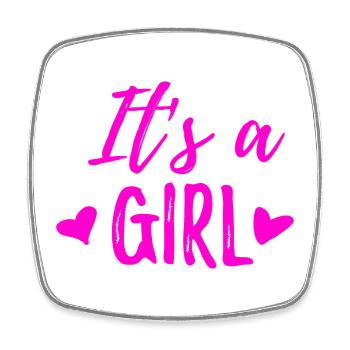 It's a girl - Square fridge magnet - white - Front