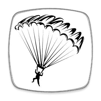 icône de saut en parachute Illustration de l’icône du logo - Magnet carré - blanc - Devant