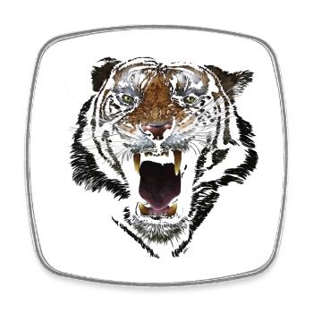 Tigre - Magnet carré - blanc - Devant