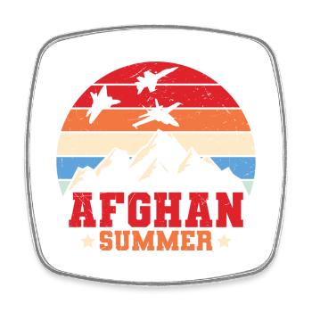 Afghan Summers Veteran Afghanistan - Viereckiger Kühlschrankmagnet - Weiß - Vorne
