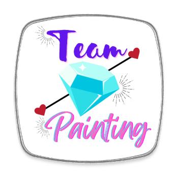 Team Diamond Painting - Magnet carré - blanc - Devant
