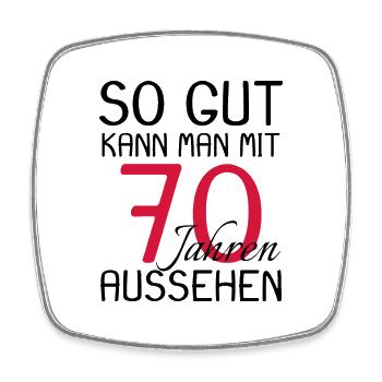 70 Geburtstag - Viereckiger Kühlschrankmagnet - Weiß - Vorne