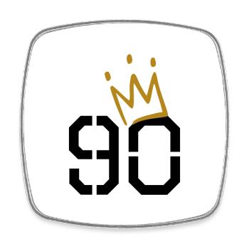 90 ans - Magnet carré - blanc - Devant