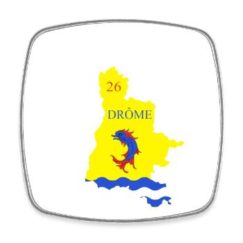 Drôme - Square fridge magnet - white - Front