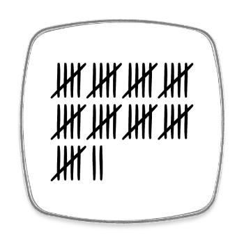 47th birthday tally sheet 47 years old - Square fridge magnet - white - Front
