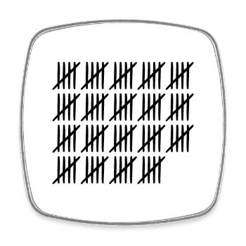 95th birthday tally sheet 95 years old - Square fridge magnet - white - Front