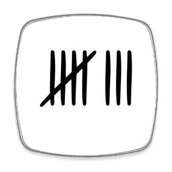 8th birthday tally sheet 8 years old - Square fridge magnet - white - Front