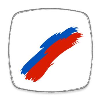 Russie drapeau couleurs - Magnet carré - blanc - Devant
