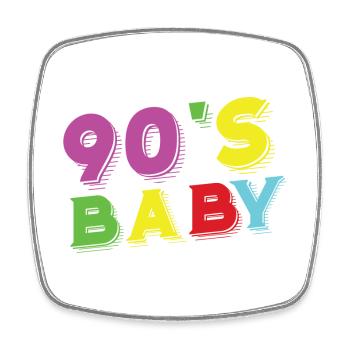 Nostalgie des costumes de bébé des années 90 des années 90 - Magnet carré - blanc - Devant
