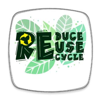 Umwelt Erde Recycling Naturschutz Statement - Viereckiger Kühlschrankmagnet - Weiß - Vorne