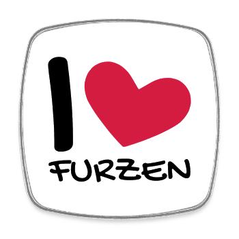 Ich liebe Furzen - Viereckiger Kühlschrankmagnet - Weiß - Vorne