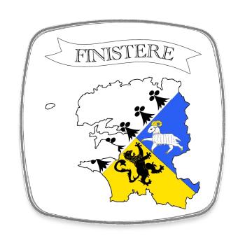 Finistère - Magnet carré - blanc - Devant