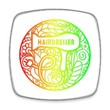 Friseur Regenbogen Design - Viereckiger Kühlschrankmagnet - Weiß - Vorne