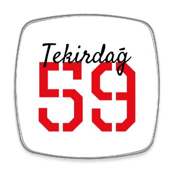 Tekirdag 59 Türkei - Viereckiger Kühlschrankmagnet - Weiß - Vorne