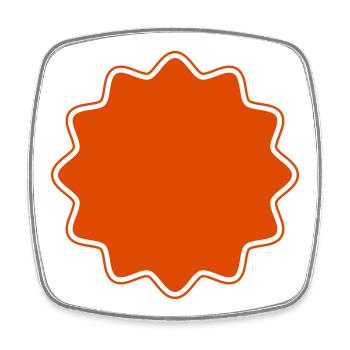 Emblem | Form | Star Round Corners (Vectorgraphic) - Square fridge magnet - white - Front