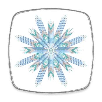 Ethno Star Jewelry Ornament Turquoise and Silver - Square fridge magnet - white - Front