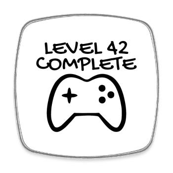 42. Geburtstag - Gamer 42 - 42 Jahre Geschenk - Viereckiger Kühlschrankmagnet - Weiß - Vorne