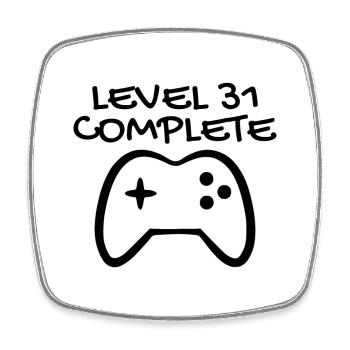 31. Geburtstag - Gamer 31 - 31 Jahre Geschenk - Viereckiger Kühlschrankmagnet - Weiß - Vorne