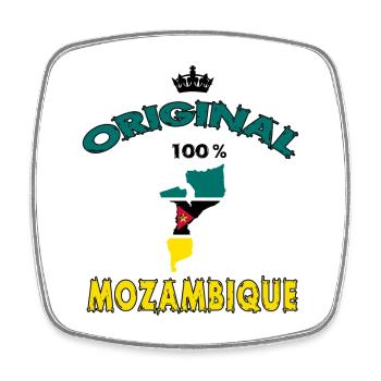 Mozambique original 100% flags design - Square fridge magnet - white - Front