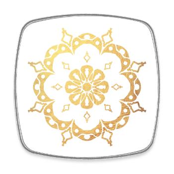 Gold Sonne Yoga Meditation Blume Blüte Indien om - Viereckiger Kühlschrankmagnet - Weiß - Vorne
