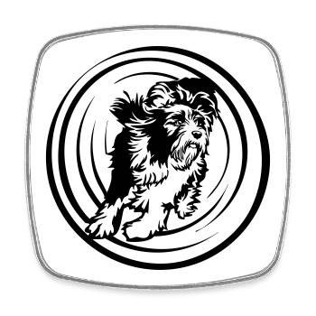 Bearded Collie - Magnet carré - blanc - Devant