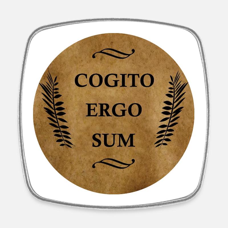Cogito Ergo Sum - Magnet carré - blanc