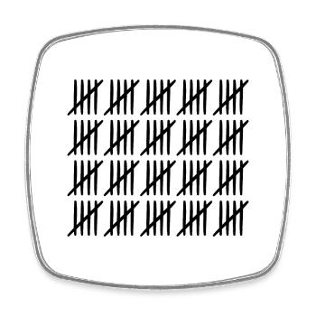 100 birthday tally sheet 100 years old - Square fridge magnet - white - Front