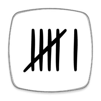 6 birthday tally sheet 6 years old - Square fridge magnet - white - Front