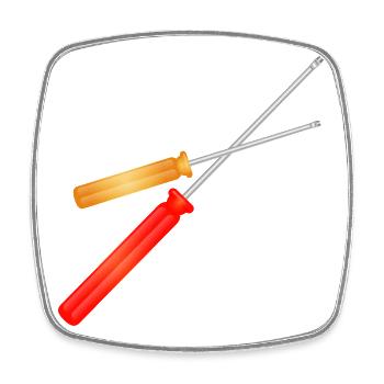 two screwdrivers for the toolbox - Square fridge magnet - white - Front