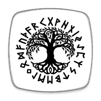 Yggdrasil - Square fridge magnet - white - Front