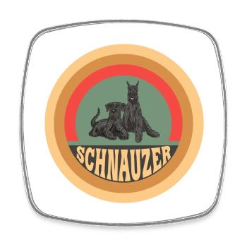 Schnauzer Vintage Hunde Design - Viereckiger Kühlschrankmagnet - Weiß - Vorne