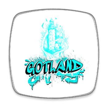 Conception du phare Gotland Graffiti - Magnet carré - blanc - Devant