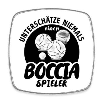 Boccia Outfit mit Boccia Kugeln Spruch für Boccia - Viereckiger Kühlschrankmagnet - Weiß - Vorne
