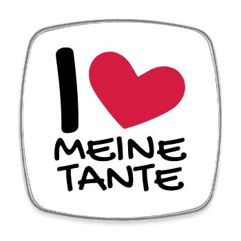 Ich liebe meine Tante - Viereckiger Kühlschrankmagnet - Weiß - Vorne