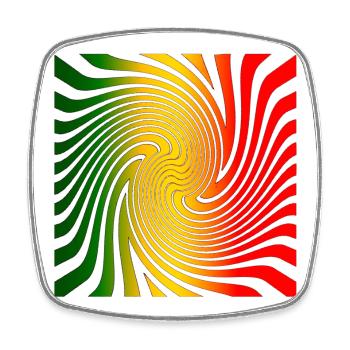 Psychodelisches Spiraldesign mit Regenbogenfarben - Viereckiger Kühlschrankmagnet - Weiß - Vorne