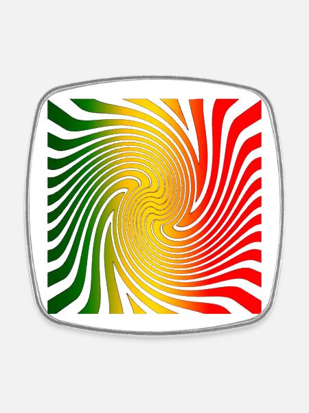 Design en spirale psychédélique aux couleurs de l’arc-en-ciel - Magnet carré - blanc