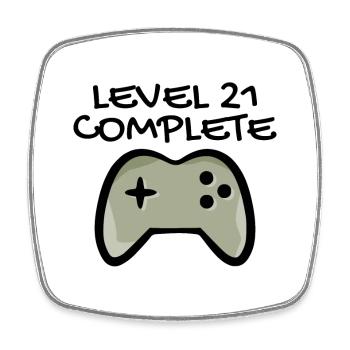 21e anniversaire - Gamer 21 - 21 ans cadeau - Magnet carré - blanc - Devant