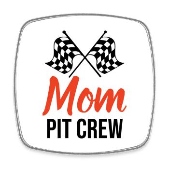 Mom Pit Crew Muttertagsgeschenk - Viereckiger Kühlschrankmagnet - Weiß - Vorne