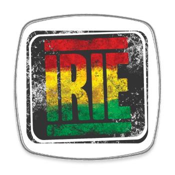 Authentisches Rasta-Design mit Farbverlauf - Viereckiger Kühlschrankmagnet - Weiß - Vorne