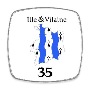 Ille et vilaine - Magnet carré - blanc - Devant