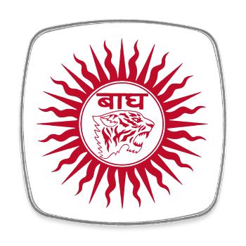 Red tiger in India - Square fridge magnet - white - Front