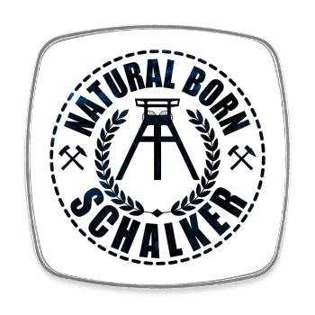 Natural Born Schalker | Schalke Geschenkidee - Viereckiger Kühlschrankmagnet - Weiß - Vorne
