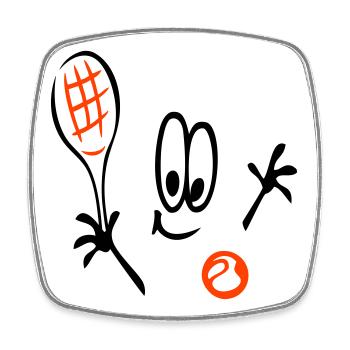Tennis, Tennisball, Comic - Viereckiger Kühlschrankmagnet - Weiß - Vorne