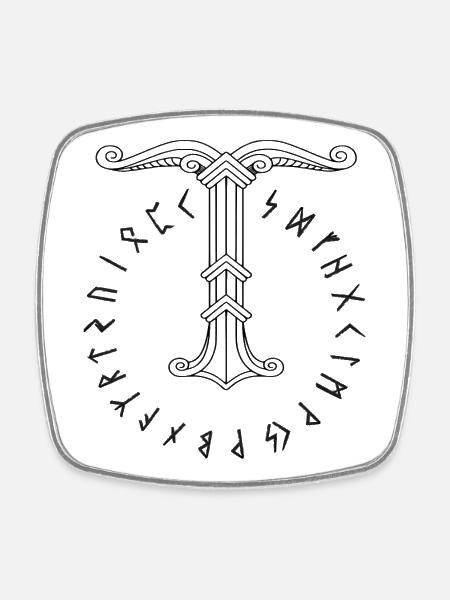 Irminsul Viking symbol - Square fridge magnet - white