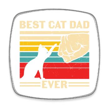 Meilleur chat Papa Jamais Drôle Chat Fête des Pères - Magnet carré - blanc - Devant